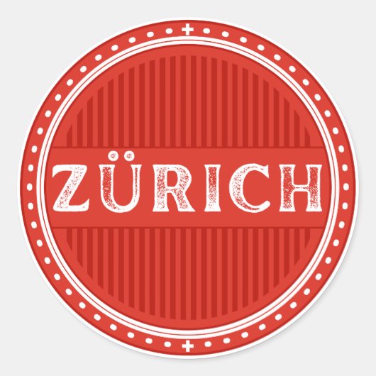 Zurich City Pride Emblem – Swiss Identity Ronde Sticker (Voorkant)