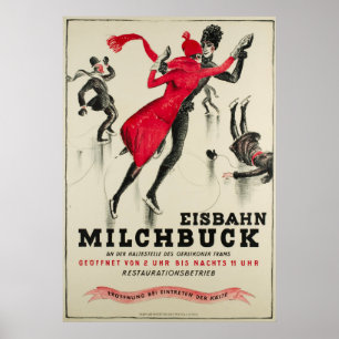 Zürich, Eisbahn Milchbuck Vintage Poster