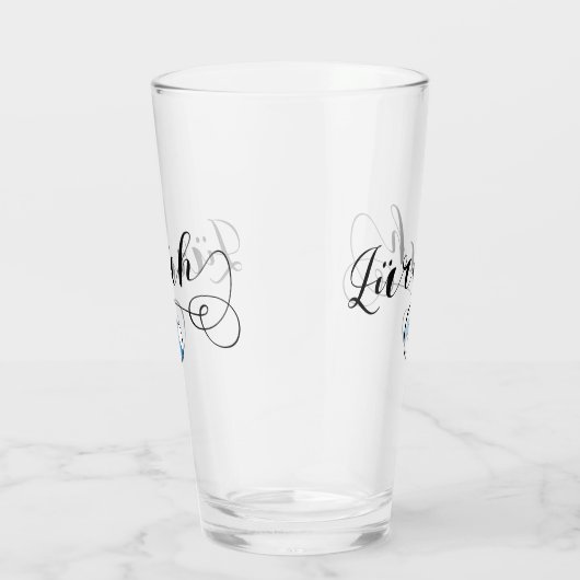 Zürich Flag in Heart, Zürich, Zwitserland Glas (Rechts)