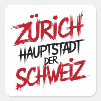 Zürich, Hauptstadt der Schweiz Vierkante Sticker
