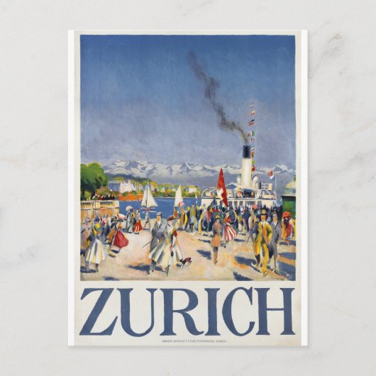 Zürich Haven, Zwitserland Briefkaart (Voorkant)