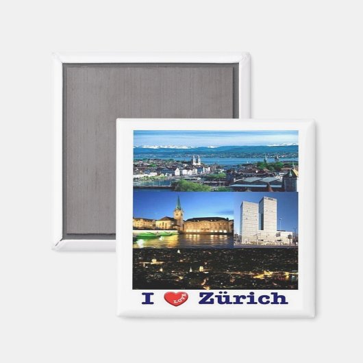 ZURICH I Love Swiss - Fridge Magnet (Voorkant / Achterkant)