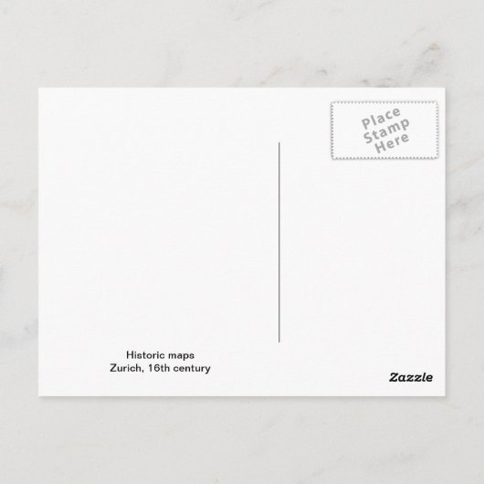 Zürich in de 16de eeuw briefkaart (Achterkant)