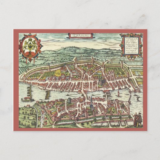 Zürich in de 16e eeuw briefkaart (Voorkant)