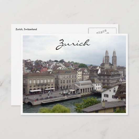 zurich limmat briefkaart (Voorkant / Achterkant)