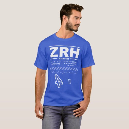 Zürich Luchthaven ZRH T-shirt (Voorkant volledig)