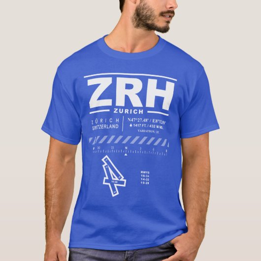 Zürich Luchthaven ZRH T-shirt (Voorkant)