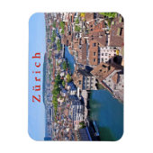 Zürich. Panorama van de Grossmunster Tower. Magneet (Verticaal)