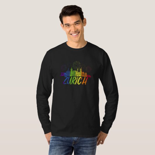 Zurich Pride Skyline Pride Parade Zurich T-shirt (Voorkant volledig)