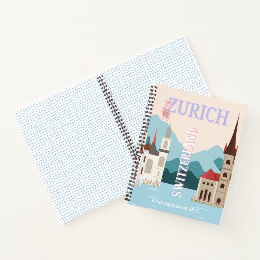 Zürich Reiskunst, Zwitserland Reiskunst, Retro Notitieboek (Binnen)