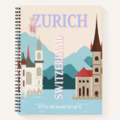 Zürich Reiskunst, Zwitserland Reiskunst, Retro Notitieboek (Voorkant)