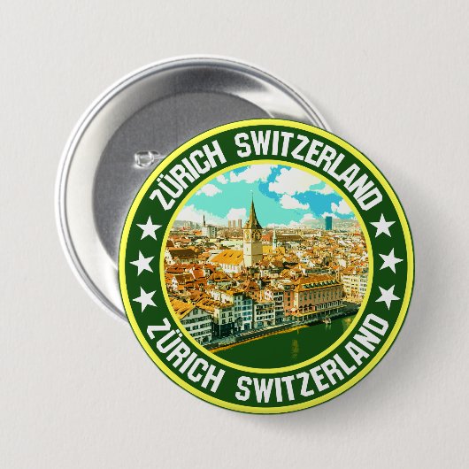 Zürich Ronde Button 7,6 Cm (Voorkant /achterkant)