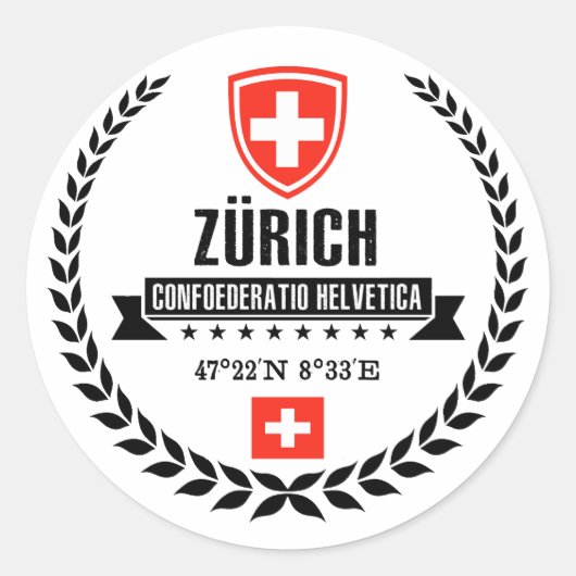 Zürich Ronde Sticker (Voorkant)