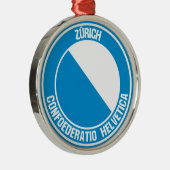 Zürich Round Emblem Metalen Ornament (Rechts)