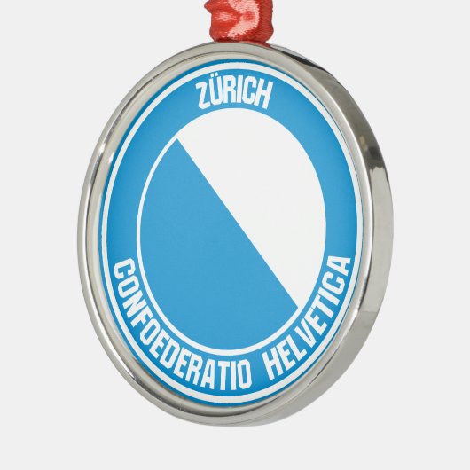Zürich Round Emblem Metalen Ornament (Links)