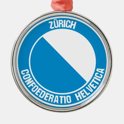 Zürich Round Emblem Metalen Ornament (Voorkant)