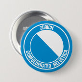 Zürich Round Emblem Ronde Button 7,6 Cm (Voorkant /achterkant)