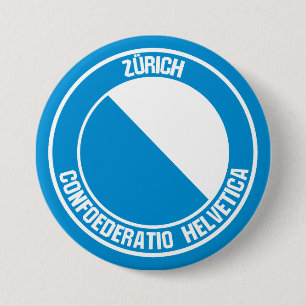 Zürich Round Emblem Ronde Button 7,6 Cm