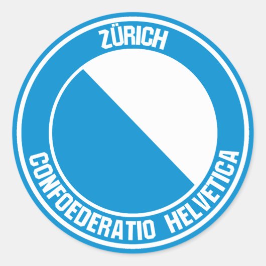 Zürich Round Emblem Ronde Sticker (Voorkant)