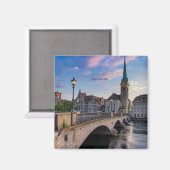 Zürich, schilderachtig foto van Zwitserland, Magneet (Voorkant / Achterkant)