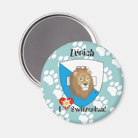 Zürich Schweiz Switzerland Magnet (Voorkant / Achterkant)