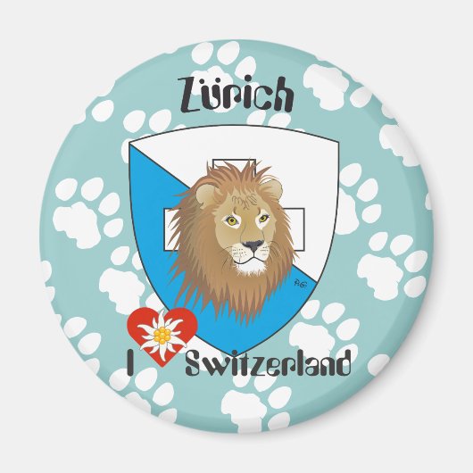 Zürich Schweiz Switzerland Magnet (Voorkant)