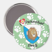 Zürich Schweiz Zwitserland Magnet (Voorkant / Achterkant)