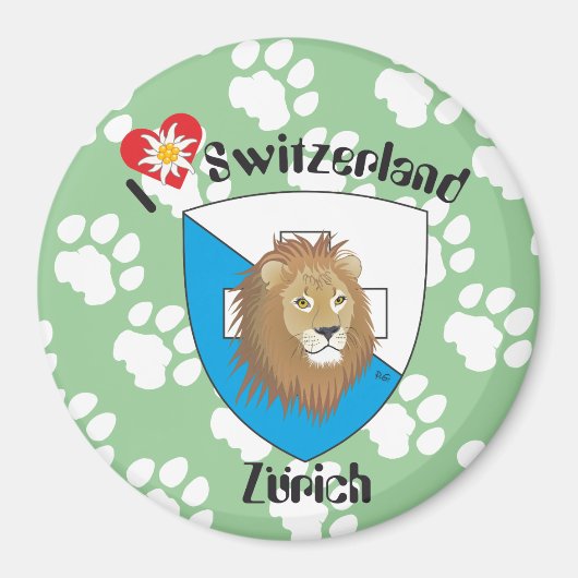 Zürich Schweiz Zwitserland Magnet (Voorkant)