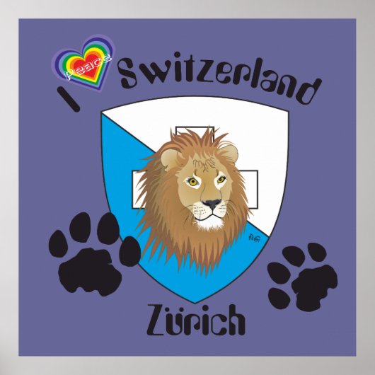 Zürich Schweiz Zwitserland Poster (Voorkant)