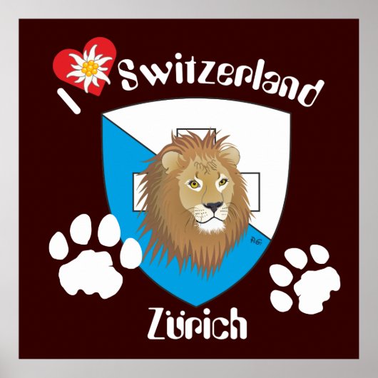 Zürich Schweiz Zwitserland Poster (Voorkant)