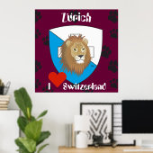 Zürich Schweiz Zwitserland Poster (Thuiskantoor)