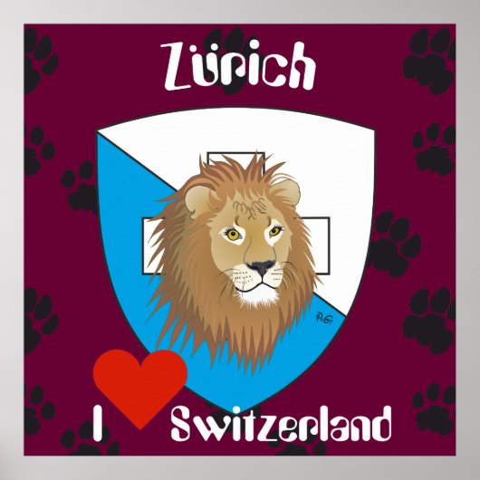 Zürich Schweiz Zwitserland Poster (Voorkant)