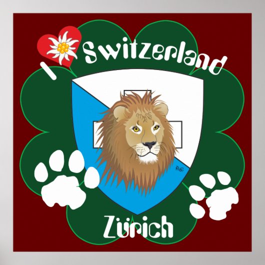 Zürich Schweiz Zwitserland Poster (Voorkant)