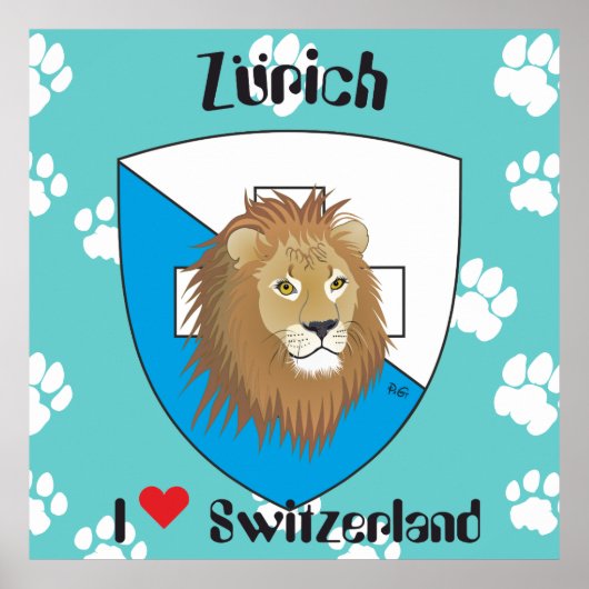 Zürich Schweiz Zwitserland Poster (Voorkant)