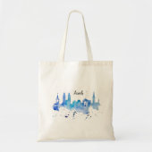 Zurich Skyline blue Tragetasche Tote Bag (Voorkant)
