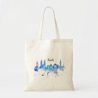 Zurich Skyline blue Tragetasche Tote Bag