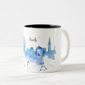 Zurich Skyline blue Zweifarbige Tasse Tweekleurige Koffiemok (Voorkant rechts)