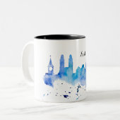 Zurich Skyline blue Zweifarbige Tasse Tweekleurige Koffiemok (Voorkant links)