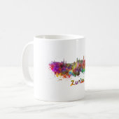 Zurich skyline in watercolor koffiemok (Voorkant links)