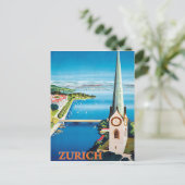 Zürich, stad Zwitserland, uitzicht van de waaktore Briefkaart (Staand voorkant)