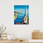 Zürich, stad Zwitserland, uitzicht van de waaktore Poster (Keuken)
