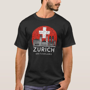 Zürich Stad Zwitserland Vlag T-shirt