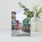 Zürich straat briefkaart (Staand voorkant)