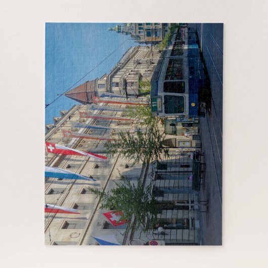 Zurich Street Scene met Tram Jigzaag Puzzle Legpuzzel (Verticaal)