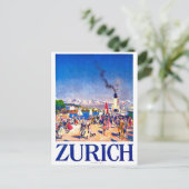 Zürich, toeristenschip op het dok van de stad, Zwi Briefkaart (Staand voorkant)