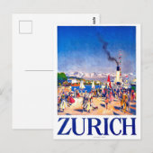 Zürich, toeristenschip op het dok van de stad, Zwi Briefkaart (Voorkant / Achterkant)