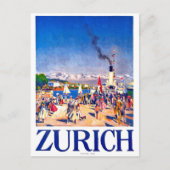 Zürich, toeristenschip op het dok van de stad, Zwi Briefkaart (Voorkant)
