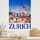 Zürich, toeristenschip op het dok van de stad, Zwi Poster (Keuken)