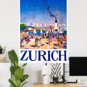 Zürich, toeristenschip op het dok van de stad, Zwi Poster (Thuiskantoor)