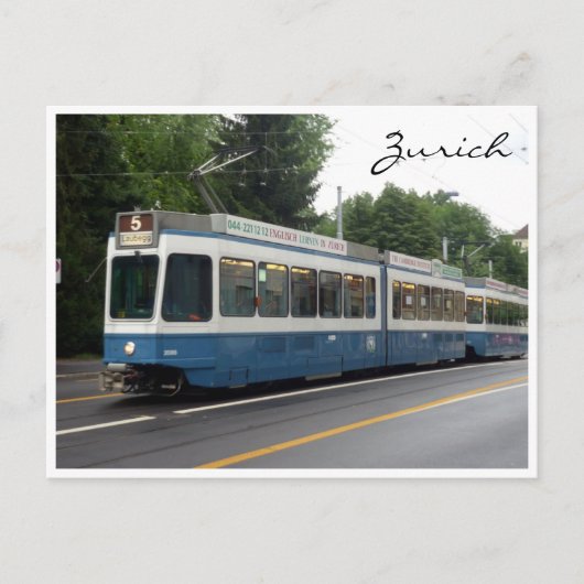 zürich tram briefkaart (Voorkant)